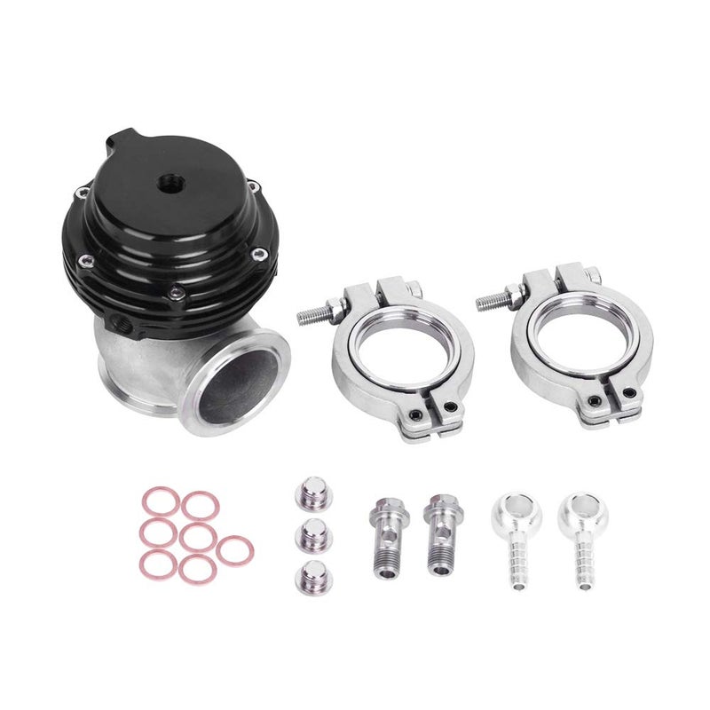 Hiwowsport 38MM Turbo Exhaust Manifold External V-band Wastegate dump pipe valve (Black) - Image 1
